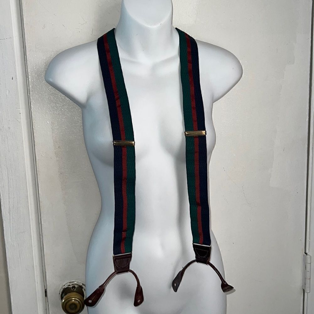 Green, Red and Black Nylon Braces/Suspenders